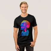 サイバー・スカル - 未来の解剖学アート トライブレンドTシャツ (正面全面)