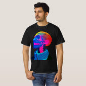 サイバー・スカル - 未来の解剖学アート Tシャツ (正面フル)