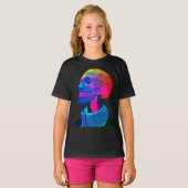 サイバー・スカル - 未来の解剖学アート Tシャツ (正面フル)