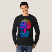 サイバー・スカル - 未来の解剖学アート Tシャツ (正面フル)