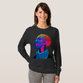 サイバー・スカル - 未来の解剖学アート Tシャツ (正面フル)