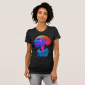 サイバー・スカル - 未来の解剖学アート Tシャツ (正面フル)