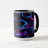 サイバー ネオン 黒曜石 モーニング コーヒー マグ 審美 (正面右)