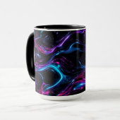 サイバー ネオン 黒曜石 モーニング コーヒー マグ 審美 (正面左)