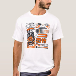 サイバー・リーパー・オクトパス - ダーク・ジャパニーズ・ストリート・アート Tシャツ