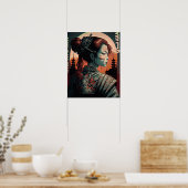 サイバ日本のーパンクの侍 ポスター (キッチン)