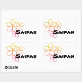 サイパンのシール 長方形シール (シート)