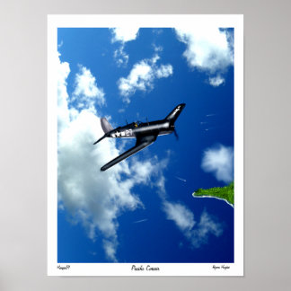 サイパン上空の太平洋のコルセア ポスター