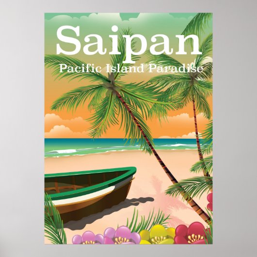 サイパン ビンテージ スタイル 旅行 ポスター (正面)