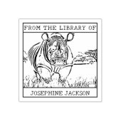 サイパーソナライズされたノセロス蔵書票 ラバースタンプ (インプリント)