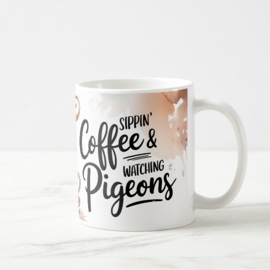 サイピンのコーヒーとハトのマグを見る コーヒーマグカップ (右)