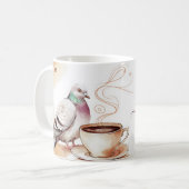 サイピンのコーヒーとハトのマグを見る コーヒーマグカップ (正面左)