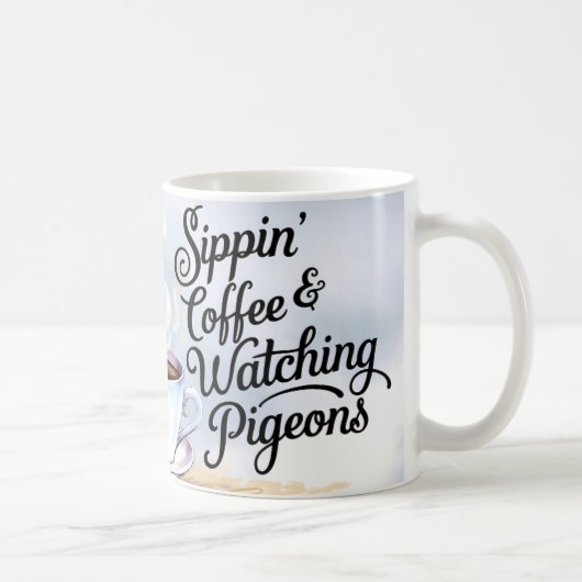 サイピンのコーヒーとハトのマグを見る コーヒーマグカップ (右)