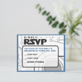 サイファイのバーのバルミツワーの招待状の応答カード 出欠カード (スタンド正面)