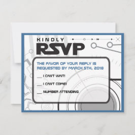 サイファイのバーのバルミツワーの招待状の応答カード 出欠カード