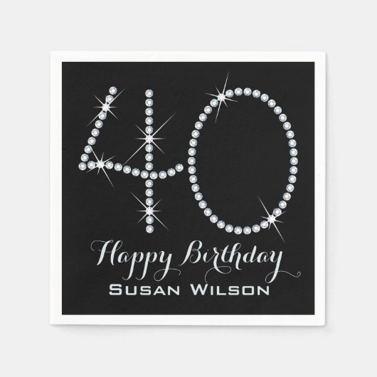 サイフェイクンストーン40歳の誕生日 スタンダードカクテルナプキン (正面)