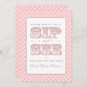 サイプアンドシースイートベビーガールインピンク招待状 招待状 (正面/裏面)