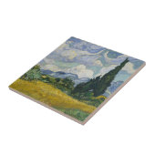 サイプレスと美しいヴァンゴッホ小麦畑 タイル (側面)