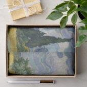 サイプレスのデコページ付き小麦畑ティッシュペーパー 薄葉紙 (ギフト)