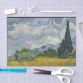 サイプレスのデコページ付き小麦畑ティッシュペーパー 薄葉紙 (クラフト)