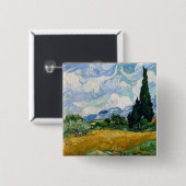 サイプレス付き小麦畑ボタン 缶バッジ (正面&裏面)