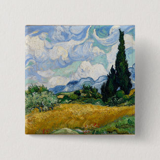 サイプレス付き小麦畑ボタン 缶バッジ