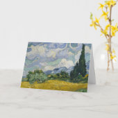 サイプレス付き小麦畑空白の: カード (黄色い花)