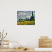 サイプレス付き小麦畑 ポスター (キッチン)