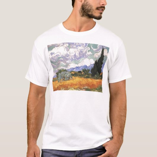 サイプレス付き小麦畑 Tシャツ (正面)