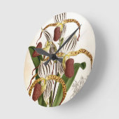 サイプレピジウムストネイヴィンテージリンデニアオーキッド ラウンド壁時計 (傾斜)