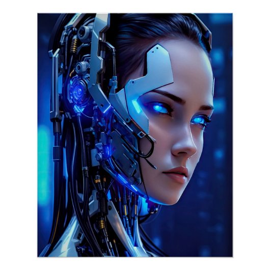 サイボルグサイレンとティール（緑がかった色） ポスター (正面)