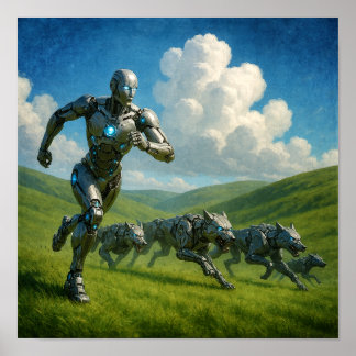 サイボーグとロボットオオカミが走る ポスター
