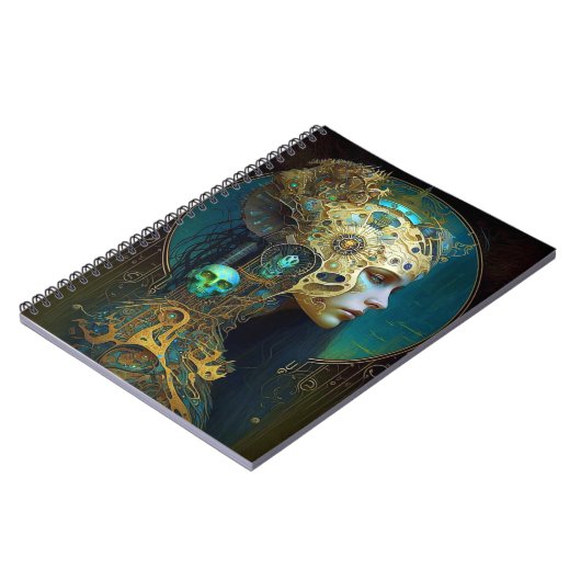 サイボーグウーマンファンタジーSci-Fiアートノートブック ノートブック (左側)