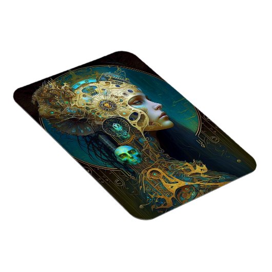 サイボーグウーマンファンタジーSci-Fiアートマグネット マグネット (右側)