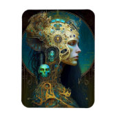 サイボーグウーマンファンタジーSci-Fiアートマグネット マグネット