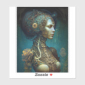 サイボーグウーマンファンタジーSFアート シール (シート)