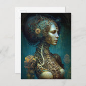 サイボーグウーマンファンタジーSFアート ポストカード (正面/裏面)