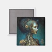 サイボーグウーマンファンタジーSFアート マグネット (正面/裏面)