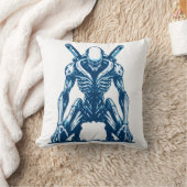 サイボーグエイリアン戦士 – 未来的なSFモンスター クッション (ブランケット)