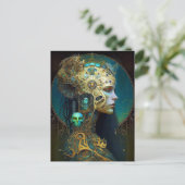 サイボーグ女性ファンタジーSFアートポストカード ポストカード (スタンド正面)