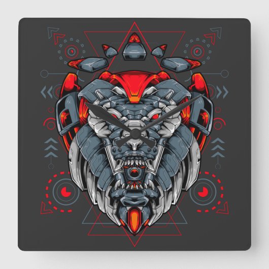 サイボーグ正方形壁時計 スクエア壁時計 (正面)