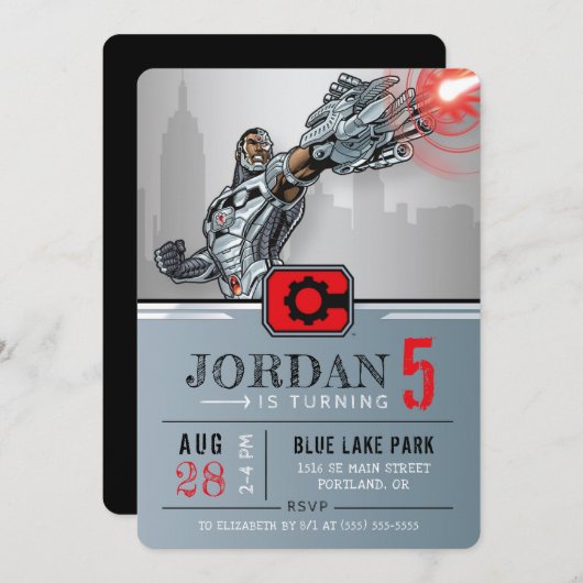 サイボーグ |ハッピーバースデー 招待状 (正面/裏面)