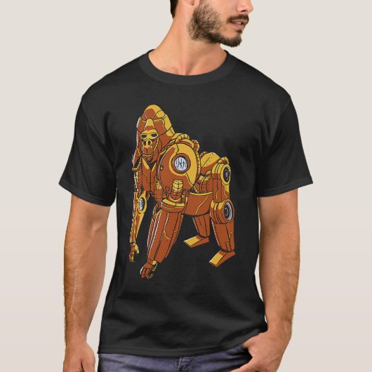 サイボーゴリラ猿のステンプンロボット Tシャツ (正面)