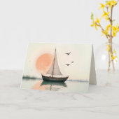 サイボートサンセットウィズシーグルス悔やみや弔慰 カード (黄色い花)