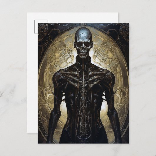 サイボー完全に死んでいなグSFホラーアート ポストカード (正面/裏面)