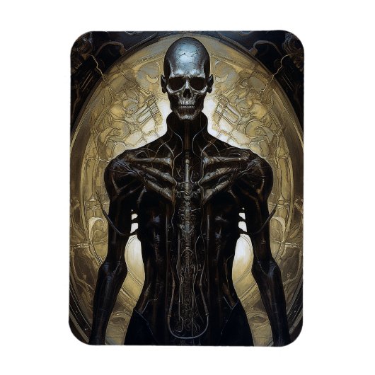 サイボー完全に死んでいなグSFホラーアート マグネット (縦)