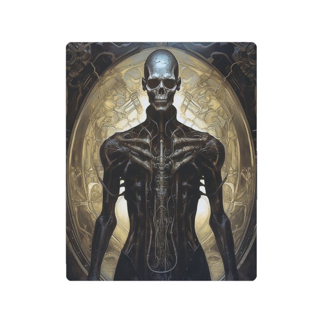 サイボー完全に死んでいなグSFホラーアート メタルプリント (正面)