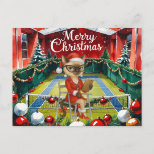 サイム猫好きをテーマにしたテニスクリスマス シーズンポストカード