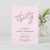 サイモダンンズスイートピンクシック30歳の誕生日 招待状 (スタンド正面)