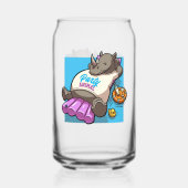 サイリラックスノパーティー動物おもしろい漫画 ガラス缶 (正面)